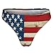 XUTSAKDCJ Fashion Seamless Thongs for Women, No Show Thong Underwear Workout Comfortable Vintage Wooden American Flag G-string