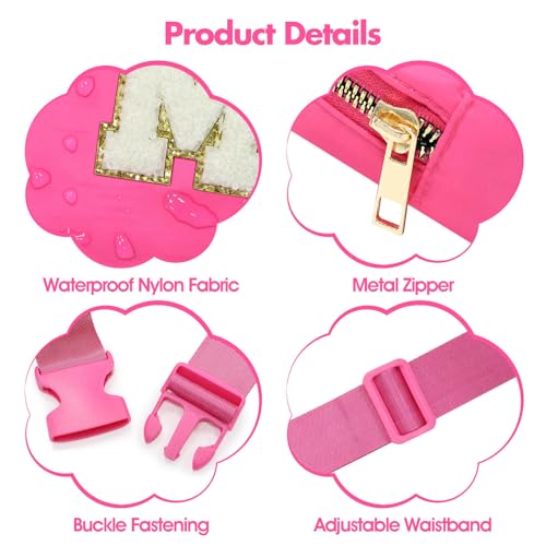 Image of PainZieteg Fanny Pack for Girls Chenille Letter Belt Bag Crossbody for Kids
