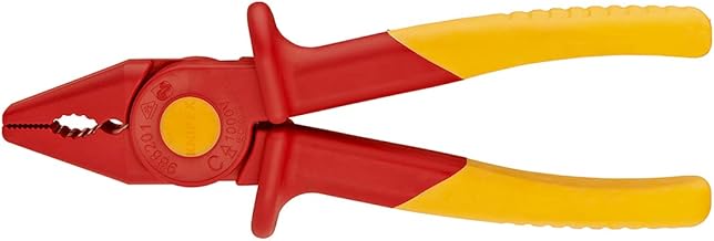 Knipex Tools 98 62 01 - Alicates de plástico (1000 V, aislados), color rojo y amarillo