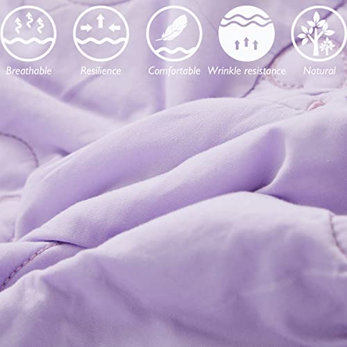 Brandream 4Pcs Farmhouse Crib Bedding Sets For Girls Or Boys White Comforter Purple Embroidery Elephant Quilt Baby Blanket Set, 100% Cotton #TOP2