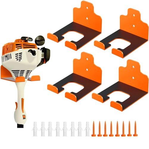 JNIHEEP Garage Organizer Trimmer Rack,Garden Power Tool Hanger,4Pack,Orange