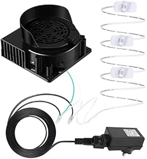 LVYXON Inflatable Air Blower Replacement, 12V 1.5A Fan Blower Motor with 3 LED Light String and Power Adapter for Airblow Inflatables Indoor Outdoor, Inflatable Set Christmas Holiday Yard Decorations