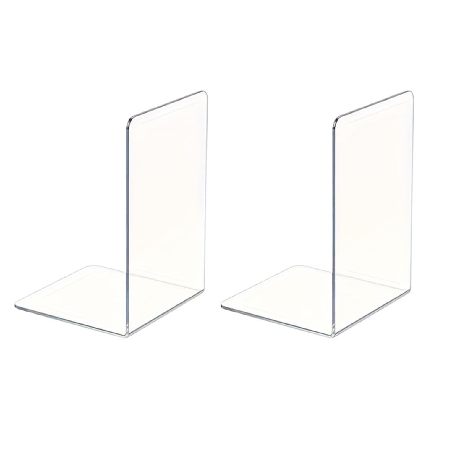 Desktop Bookends 4pcs Acrylic Bookends Transparent Durable Desktop Bookshelf for Office and Home Use for Book Storage
