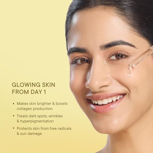 Image of QUENCH BOTANICS Vitamin C Glow Boost Face Serum With 5% Ethyl Ascorbic Acid | Brightening Serum For Dark Spots & Uneven Skin Tone | Highly Stable & Non Irritating | Made In Korea (30Ml)