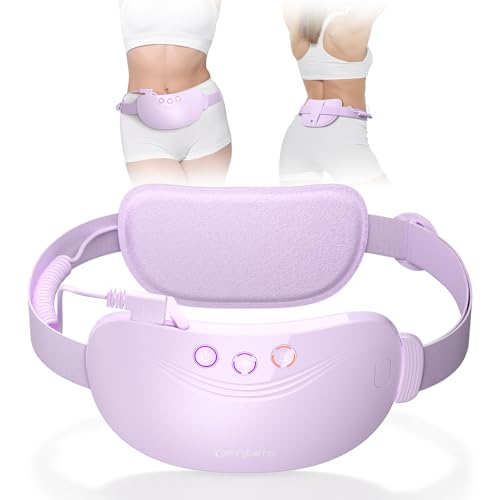 Comfytemp Portable Belly&Back Heating Pad for Period Cramps, FSA Eligible HSA Menstrual Cordless Abdominal Massager, Electric Wearable Rechargeable Belt with 3 Heat 3 Vibration 2 Intensity, Women Girl