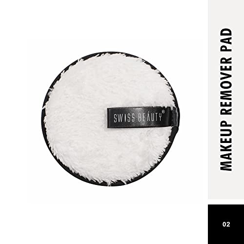 Swiss Beauty Soft & Gentle Cleansing Reusable Makeup Remover Pad| Easily Removes Stubborn Face & Eye Makeup | Pack of 1 | 8gm | Shade-2 - Image 2