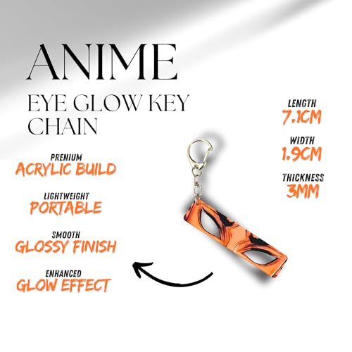 Image of Dem-on Slayer Anime Acrylic Glowing Eyes Keychain | Luminous Eye Glow Key Ring | Premium Otaku Accessory for Bags, Bikes, Cars, Backpacks & Key Holder