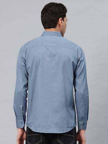 Image of Majestic Man Men's Cotton Slim Fit Solid Casual Shirt
