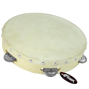 TIGER TAM91-10 Tambourijn met natuurlijke vacht – 10 inch