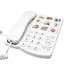Big Button Phone for Seniors Home, 9 Pictured Big Buttons,Wired Simple Basic Landline Telephone for Visually Impaired Old People with Large Easy Buttons, Emergency House Phones