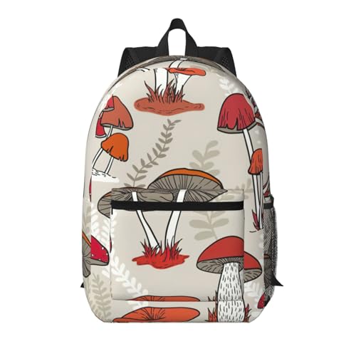 Sac à dos voyage champignons rouges 43,2 cm noir polyvalent pour ordinateur