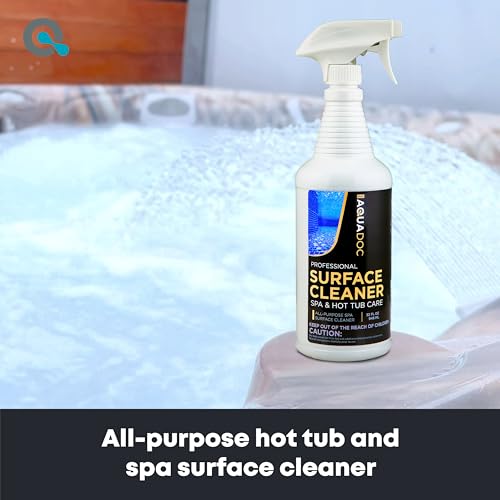 Image of AquaDoc Hot Tub Cleaner Spray - Spa Surface Cleaner, 32 oz | Helps Lift Grime, Waterline Stains And Residue From Spa Surfaces and Vinyl Covers - Made In USA