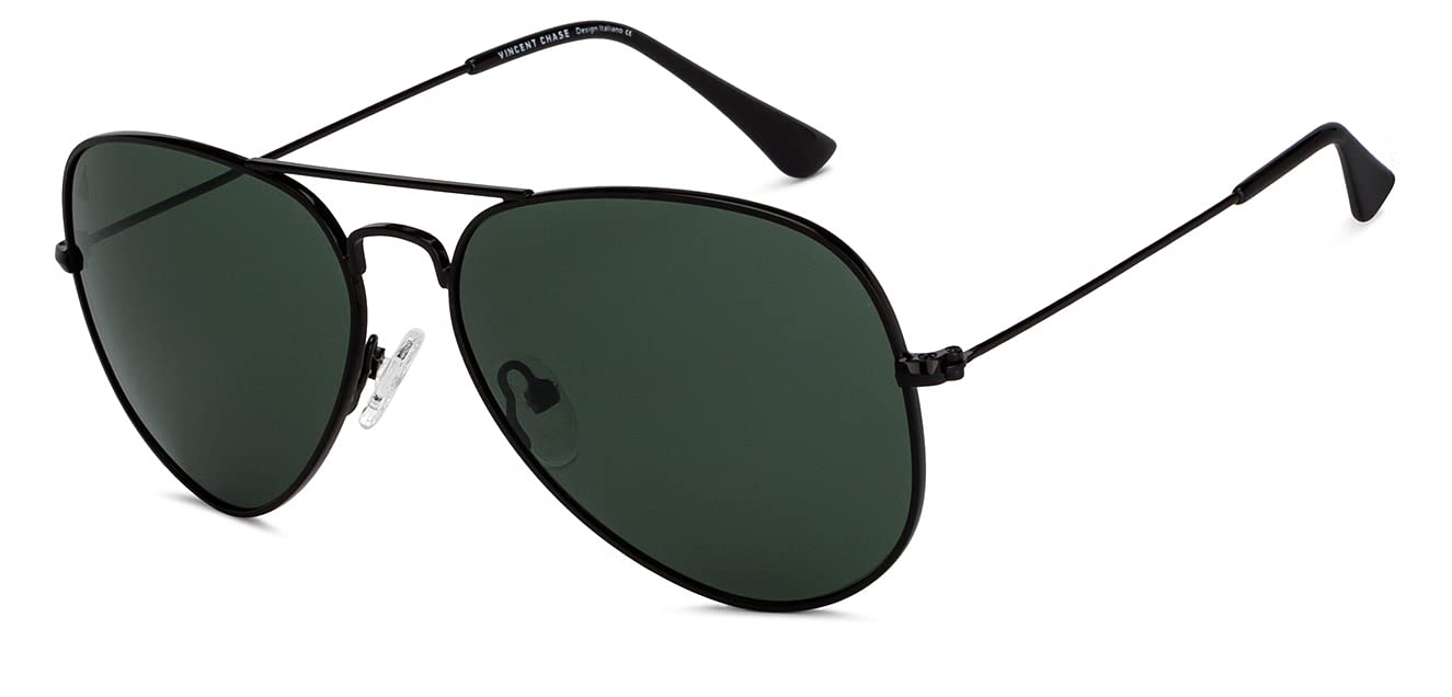 VINCENT CHASE EYEWEAR By Lenskart | Black Green Full Rim Pilot Branded Latest And Stylish Sunglasses | Polarization And 100% Uv Protected | Men & Women | Medium | Vc 5158/P (B0BSDRGTXF) Amazon Price History, Amazon Price Tracker