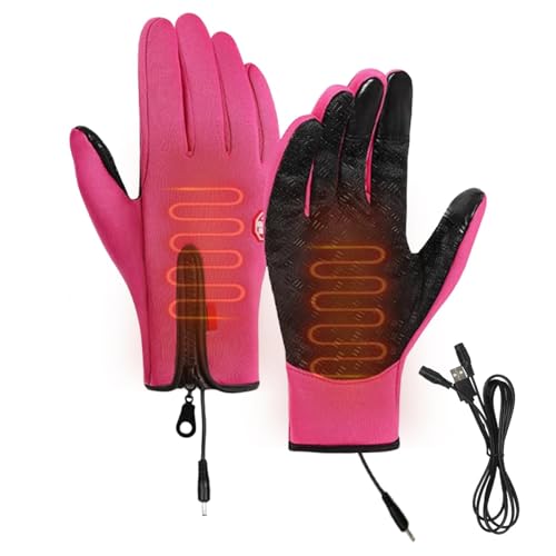 Guantes cálidos e impermeables - Guantes de invierno | Accesorios de invierno para equipos de nieve | Guantes térmicos USB impermeables | Guantes calientes ajustables | Mitones ajustables Unisex,