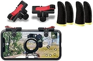 QOCXRRIN Combo of Best PUBG Trigger Mobile Gaming Controller Sensitive Aim and Fire Red Black Triggers L1 R1 Button Mobile... Price In India