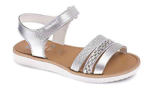 Pablosky, Sandalias con Punta Abierta para Niñas, Plateado (Plata 463450), 33 EU