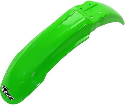 UFO Plast Front Mudguard Green Compatible with Kawasaki KX 250 2003-2008 - High-Impact Polypropylene, OEM-Style Design, Pre-Drilled Mounting Points
