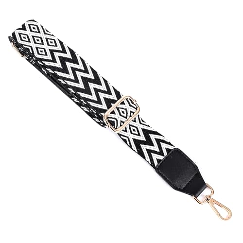 Taschengurte zum Wechseln Verstellbarer Schultergurt Breit 3,8cm, Längenverstellbarer 80-140cm Schulterriemen für Schultertasche Tragetaschen und Handtaschen,DIY Zubehör für Tasche,Schwarz/Weiss