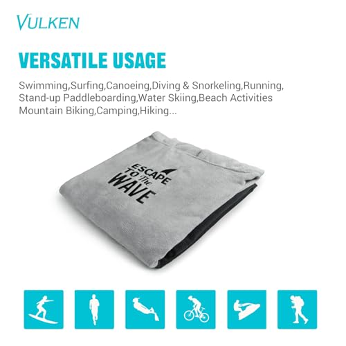 Vulken Bademantel mit Kapuze, Surf Poncho für Umziehen Öffentlichkeit Herren L XL Groß Dick