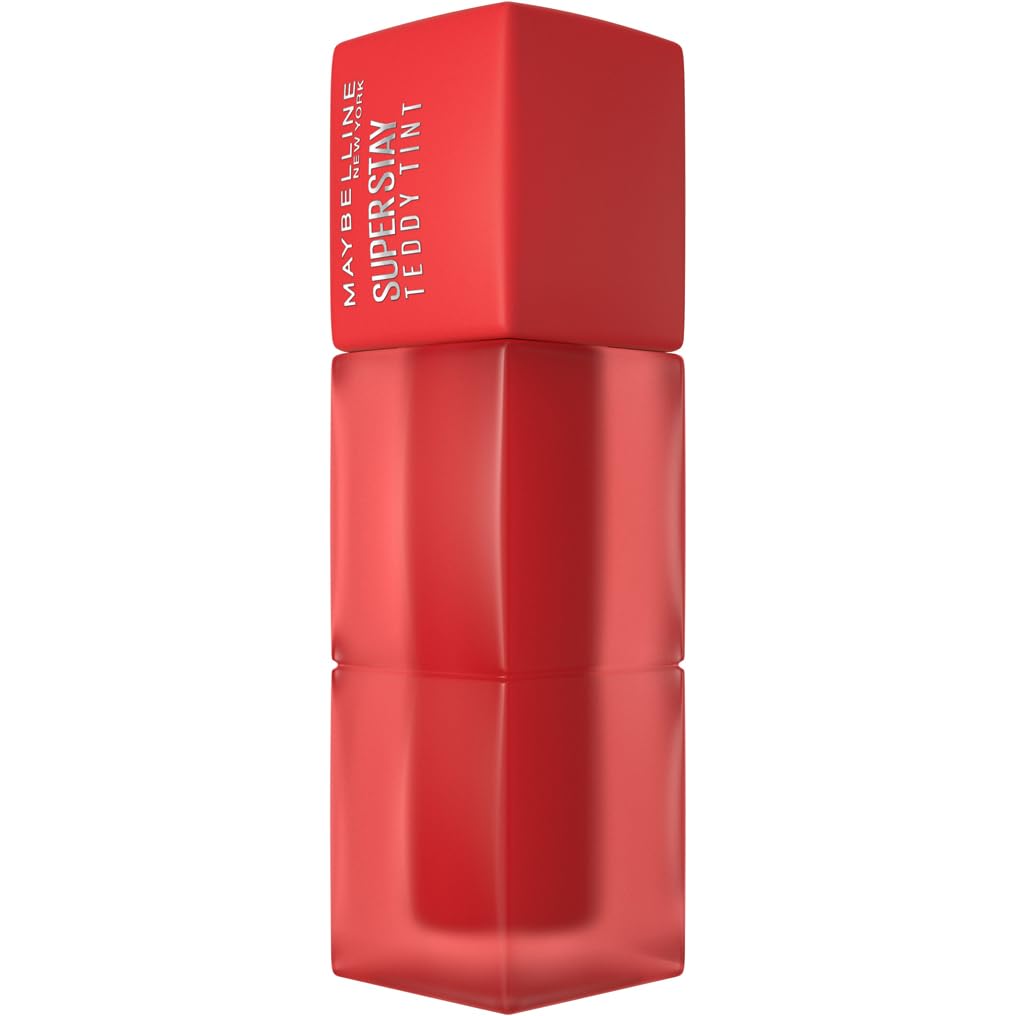 Maybelline Super Stay Teddy Tint, Up To 12 Hour Blurred Matte, Plush Comfort, Longwear, Transferproof, Vegan, 8 Buildable Lip Shades, Shade COQUETTISH