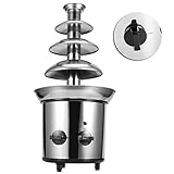 4 Layer Chocolate Fountain, 4 Layer Durable Rotating Practical Stainless Steel Electric Chocolate Fountain Machine, Elegant for Resturant Home...