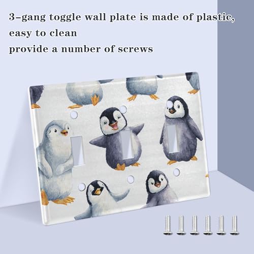 Double interrupteur à bascule pingouins aquarelle plaque déco intérieure - 4