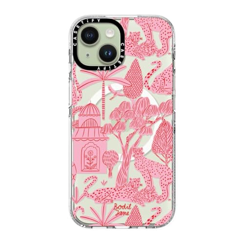 Coque iPhone 15 antichoc transparente qui ne jaunit pas rose MagSafe
