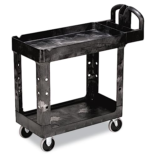 RCP450088BLA - Black Heavy Duty 2 Shelf Utility Cart, 17