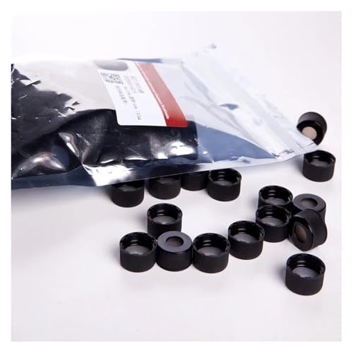 Couvercle noir SC11 anti fuite pour flacons d'échantillons filetés 15-425 sans trou avec joint