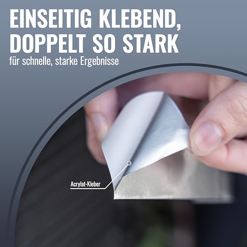 POPPSTAR Aluminium-Klebeband hitzebeständig (50m x 72mm) Aluklebeband für Dämmung & als Dampfsperre für Spülmaschine, Arbeitsplatte, Dachrinne