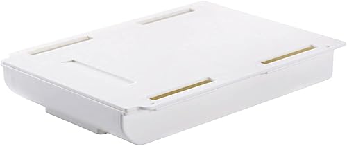 Nautance Caja de almacenamiento con cajón, bandeja autoadhesiva para lápices, soporte para bolígrafos debajo del escritorio, cajón de almacenamiento