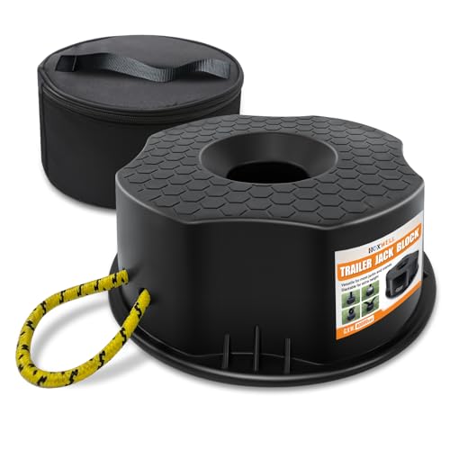 HOXWELL RV Trailer Jack Block with Bag, Camper Stabilizer Blocks for Travel Trailer, Use for Any Tongue Jack, Post, Foot, 5th Wheels, Round or Square or Scissor Stabilizer, 1 PC by HOXWELL - Used condition - US$22.34