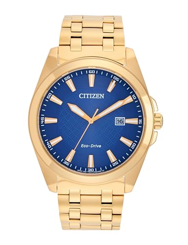Citizen BM7532-54L Montre Homme de Haute Qualité en Acier Doré et Cadran Bleu
