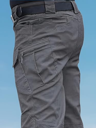 Image of Shasmi Black Mens Durable Comfy, Solid Color, Drawstring Waist, Casual Style, Breathable Fabric, Outdoor, Utility Multi-Pocket Design Cargo Trousers Pants for Men (MCargo 152)