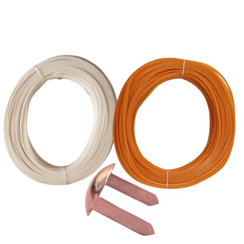 Image of ADW CRAFT'S Plastic Wire for Basket Making(2 Colours Best Combo|Plastic Koodai wire|Glass Wire For Basket Making|Koodai Wire Roll|Plastic Wire For Koodai (200 Grms, White+Gold, 1)