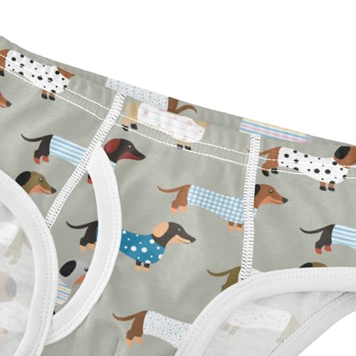 Boys' Exclusive Briefs Toddler Underwear 95% Combed Cotton Boxerbriefs 2T Cute Dachshund Pattern Dog 384