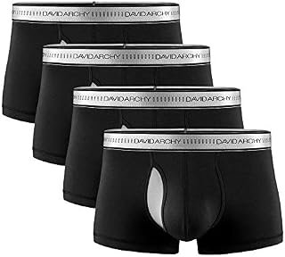 DAVID ARCHY Men's 4 Pack Bamboo Rayon Underwear Ultra Soft Breathable Trunks