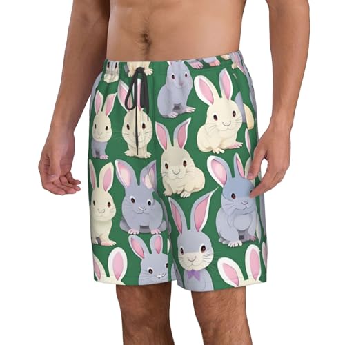 Many Bunny Cute Print Stylish Beach Shorts Swim Trunks Lightweight Breathable Summer Outdoor Activities2