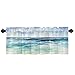 TOMWISH Blue Window Valance Curtains Sea Background Hand Painting Watercolor Window Valances for Bedroom Kids Child Baby Nursery Room Kitchen,Blue,52X18 Inches