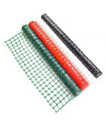 PotatoLife Plastic Mesh Fence Safety Fence, 4'x100' Roll with 100 Zip Ties, Resuable Temporary Netting for Garden Fencing, Construction, Snow Fencing, Animal Barrier, Poultry, Deer, Patio, Black