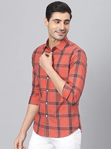 Image of Dennis Lingo Men's Checkered Slim Fit Cotton Casual Shirt