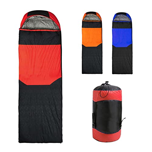 0 Degree Sleeping Bag for Adults Lightweight Waterproof Warm Down Feather Sleeping Bag for Cold All Seasons Hiking,Backpacking or Camping (Red,Down Content 1800g)