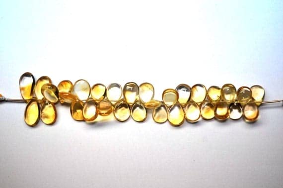 Perles citrine naturelle poire briolette pour réparer et créer des bijoux