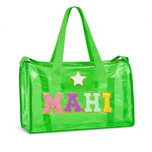 Image of AICA Personalized Name Embroidered Letters & Patch Duffle Bag for Kids Boys & Girls Age 1-18 Years Age Group (Green) | Gift for Boys Girls Kids