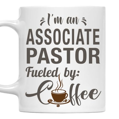 I'm an Associate Pastor Mug, Fueled by Coffee Cup 11oz White Ceramic Gift