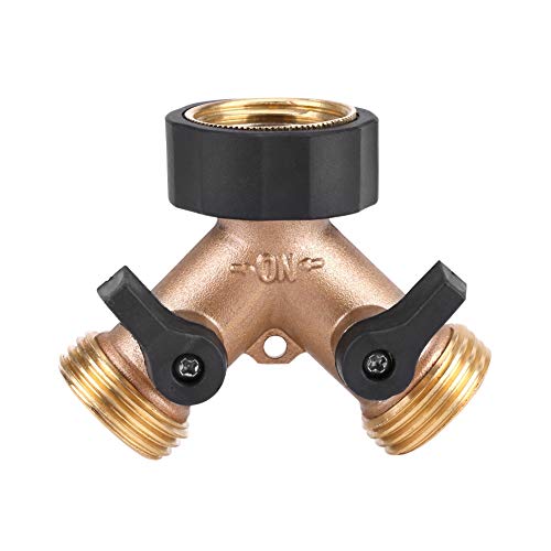 GRCFUMO Connettore per Tubo Flessibile a Forma di Y a 2 Vie, Adattatore per Tubo da Giardino in Ottone Massiccio, Sdoppiatore per Tubo Flessibile con Connettore a Y per (hilo americano)