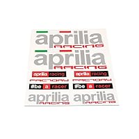APRILIA Aufkleberset Racing 20x24cm – 10-teilig Stickerbogen kompatibel für SR50 Factory Roller Motorrad Moped Mokick – transparente Racing Aufkleber