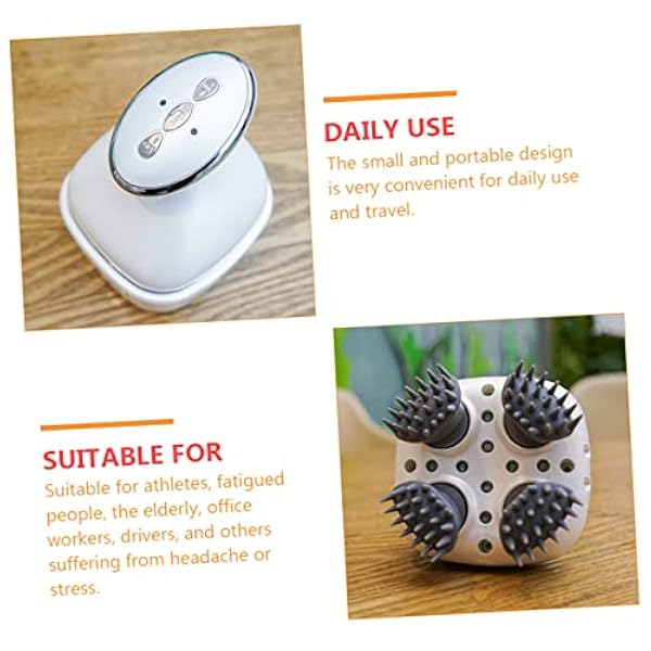 ADOCARN 1 Set Huvudmassager Elektriskt Verktyg Hårmassager Omvårdnad Hår Hårbotten Massager Vibrerande Hårbotten Massager Automatisk Huvudmassager Abs Vit Huvudvård Massage Tillförsel