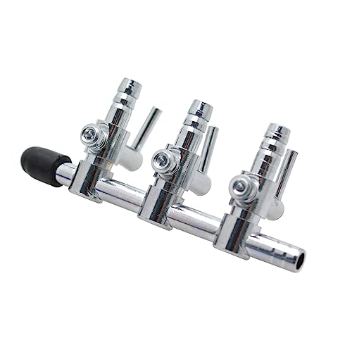 Image of TAODAN 2PCS 3-Way Aquarium Metal Gang Manifold Air Line Control Valve Air Tap Air Splitter Stainless Steel Air Flow Splitter Pump Lever Valve