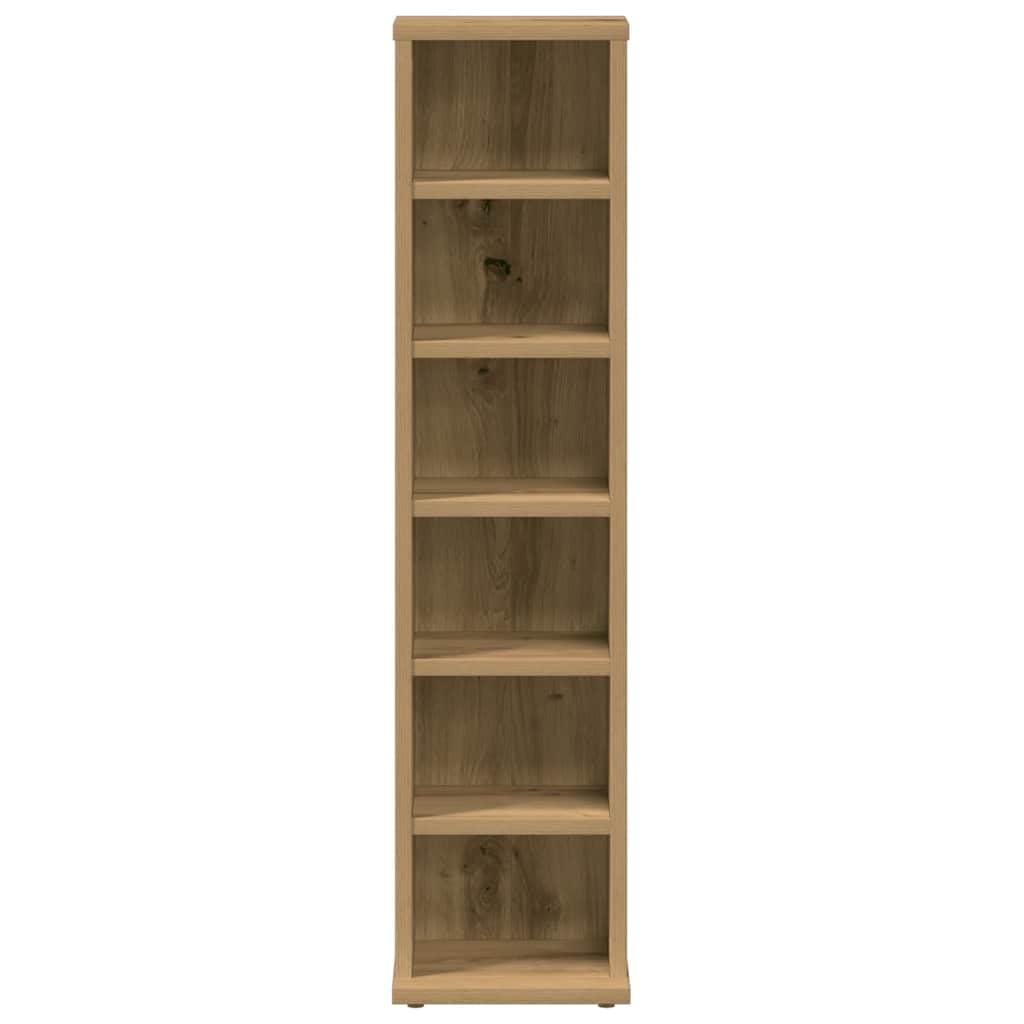 Artisan-Roble - Estantería para CD, 21 x 20 x 88 cm, material de madera con espacio abierto para CD, DVD, vinilo, cómoda y versátil